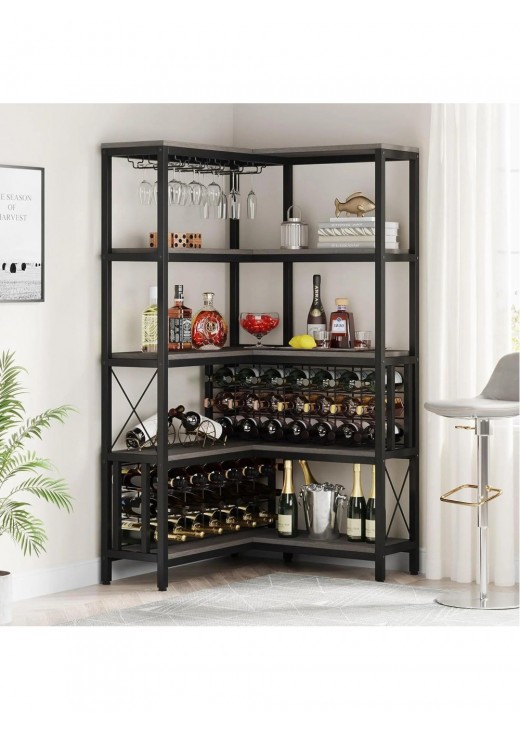 Стелаж кутовий барний для зберігання алкогольних напоїв і келихів Стелаж кутовий барний для зберігання алкогольних напоїв і келихів