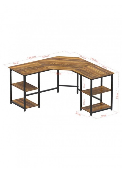 Г-подібний комп'ютерний стіл з металевою основою Haillee