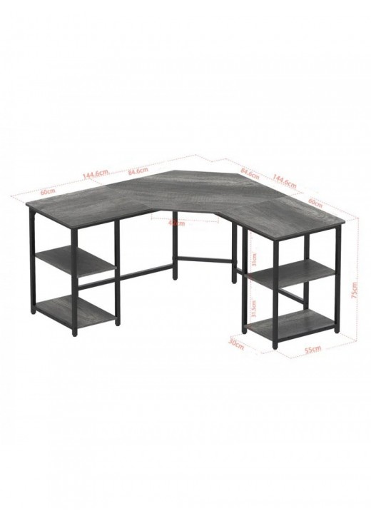 Г-подібний комп'ютерний стіл з металевою основою Haillee