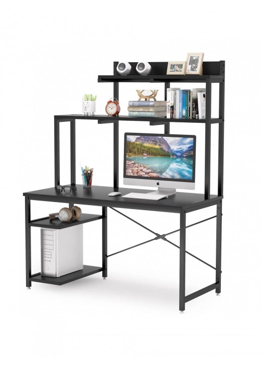 Комп'ютерний стіл для домашнього офісу з полицями