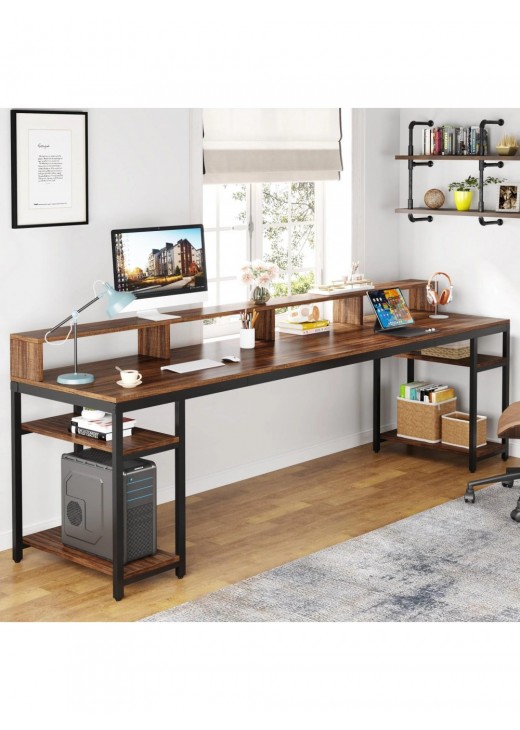 Комп'ютерний стіл для монітора та 4 відкритими полицями