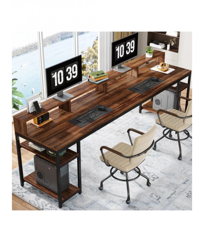 Комп'ютерний стіл із полицею під монітор та 4 відкритими полицями