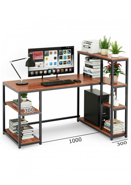 Стіл комп'ютерний з полицями в стилі MSMLOFT, каркас металевий Стіл комп'ютерний з полицями в стилі MSMLOFT, каркас металевий