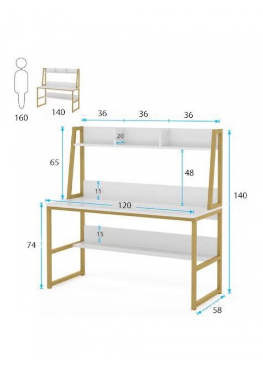 Стіл комп’ютерний з книжковою полицею
