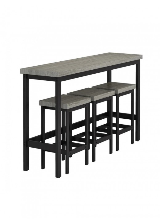 Довгий обідній стіл із 3 табуретами, набір для пабів Довгий обідній стіл із 3 табуретами, набір для пабів