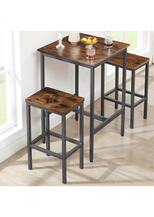 Квадратний барний стіл із 2 барними стільцями