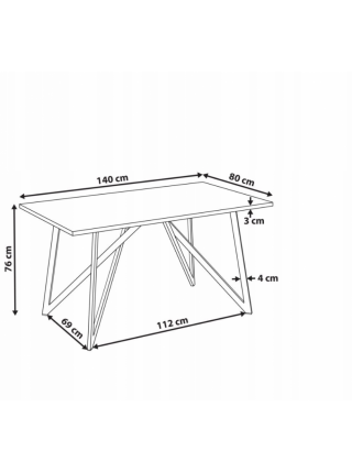 Обідній стіл ANNIKA , чорний Обідній стіл ANNIKA , чорний