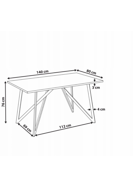 Обідній стіл ANNIKA , чорний Обідній стіл ANNIKA , чорний