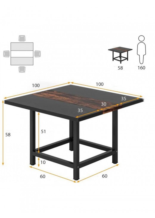 Обідній стіл квадратний Обідній стіл квадратний