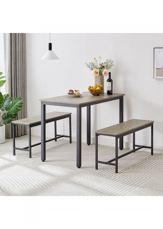 Обідній стіл, барний стіл з 2 обідніми лавками для кухні Обідній стіл, барний стіл з 2 обідніми лавками для кухні