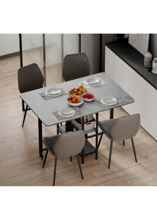 Складний обідній стіл MONDEER з полицями