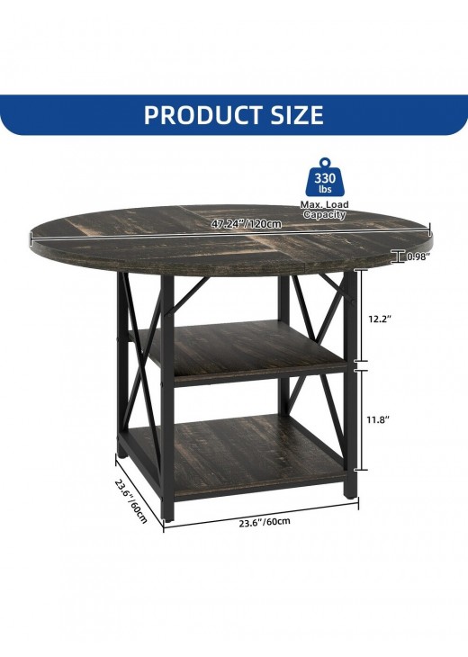 Круглий обідній стіл Moasis з  2-ярусними полицями Круглий обідній стіл Moasis з  2-ярусними полицями