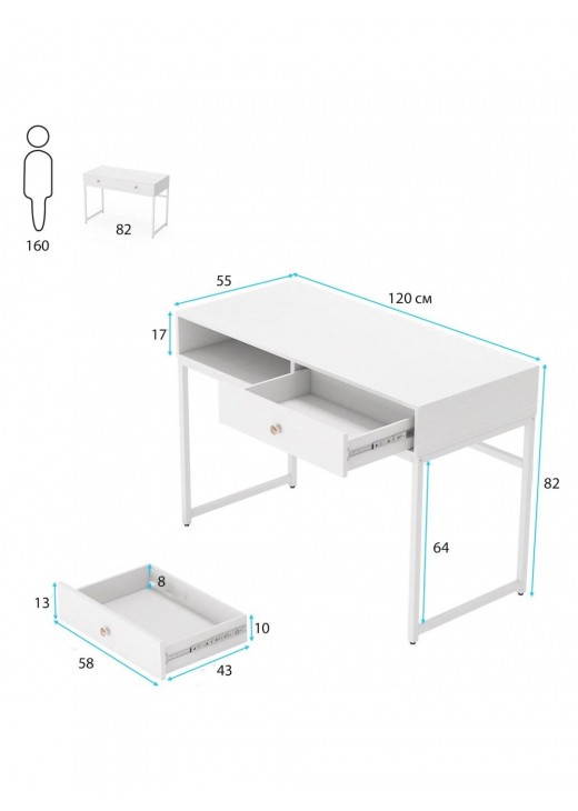 Письмовий стіл з 2 ящиками Письмовий стіл з 2 ящиками