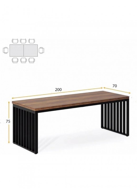 Стіл двомісний 75х200х70 см