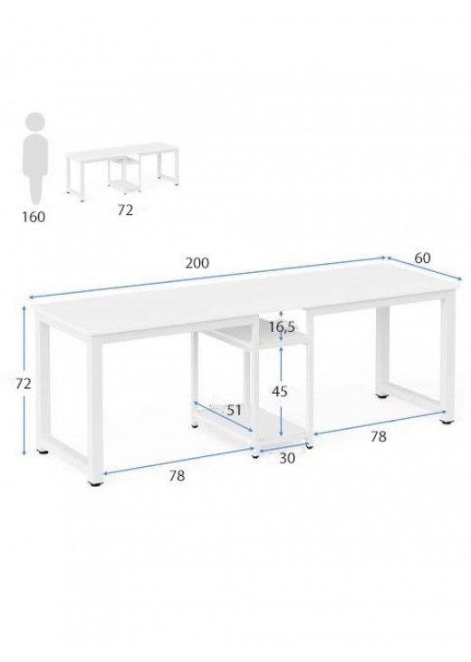 Стіл двомісний з полицями