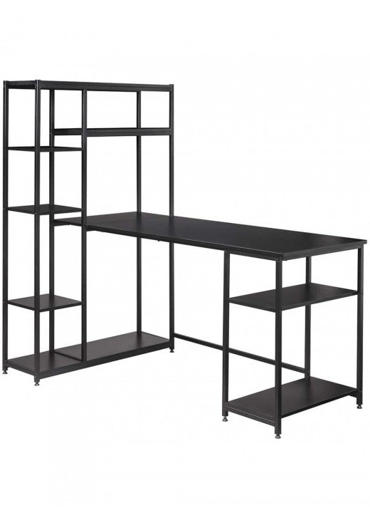 Стіл письмовий/комп'ютерний каркас металевий з полицями в стилі MSMLOFT