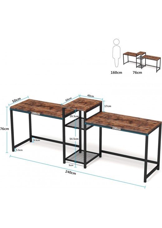 Стіл двомісний із полицями
