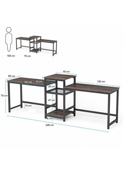 Великий стіл у стилі Loft на два місця №3