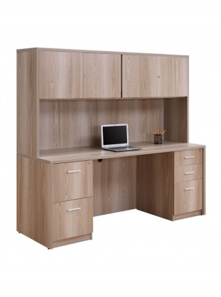 At Work Credenza and Hutch Set