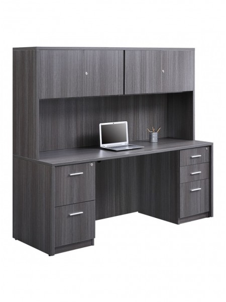 At Work Credenza and Hutch Set