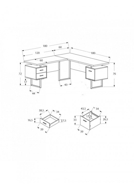 Робочий стіл L - форми , білий Робочий стіл L - форми , білий