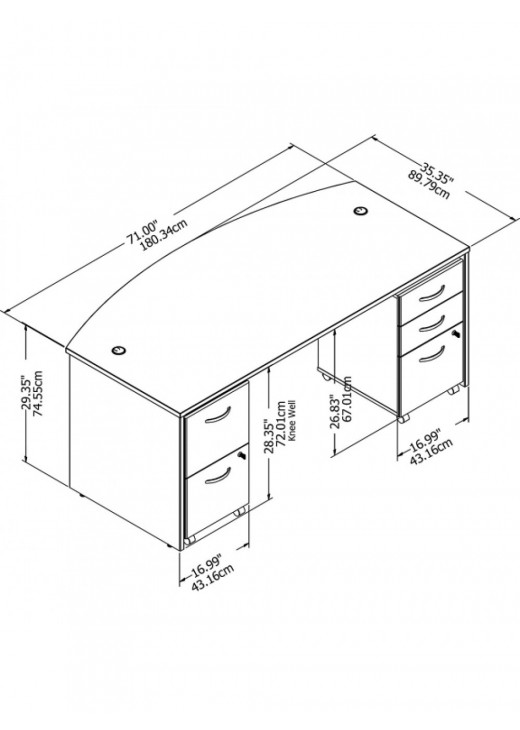 Стійка реєстрації Studio C Bow з мобільними тумбами Стійка реєстрації Studio C Bow з мобільними тумбами