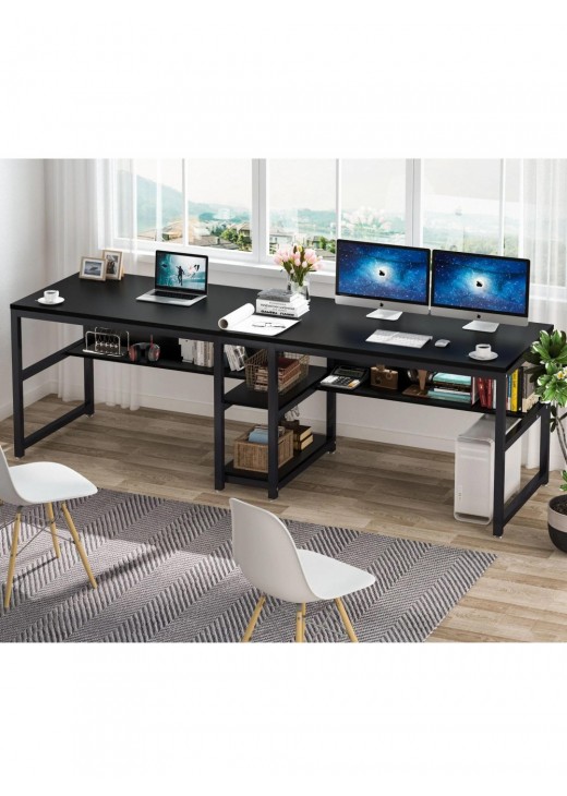 Стіл двомісний з полицями