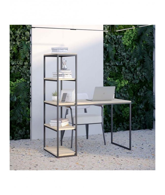 Письмовий стіл у стилі MSMLOFT з надбудовою (145×60×75 см)