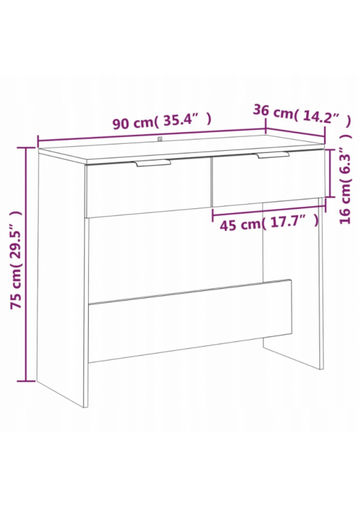 Консольний столик, дуб сонома Консольний столик, дуб сонома