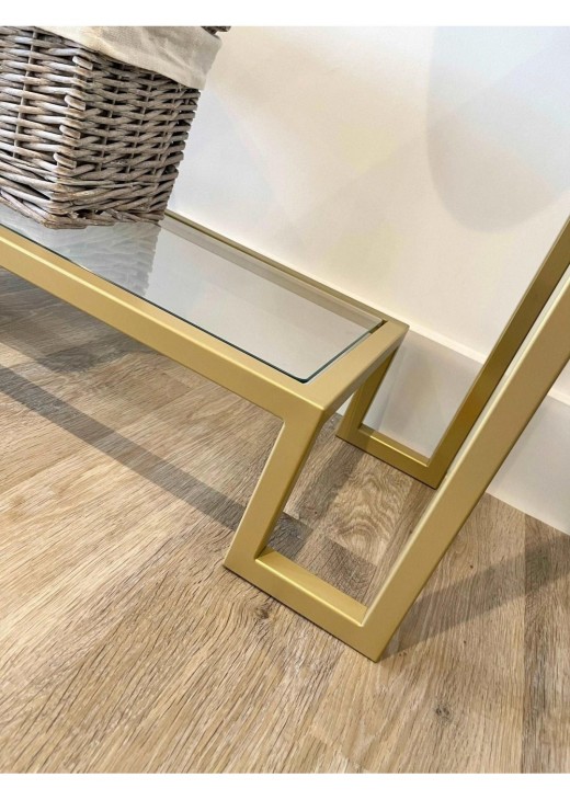 Металевий консольний стіл Hudson Glass - золото Металевий консольний стіл Hudson Glass - золото