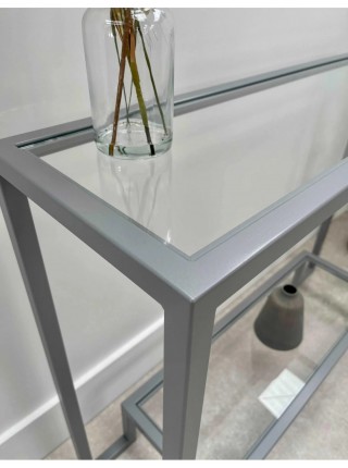 Металевий консольний стіл Hudson Glass - сірий