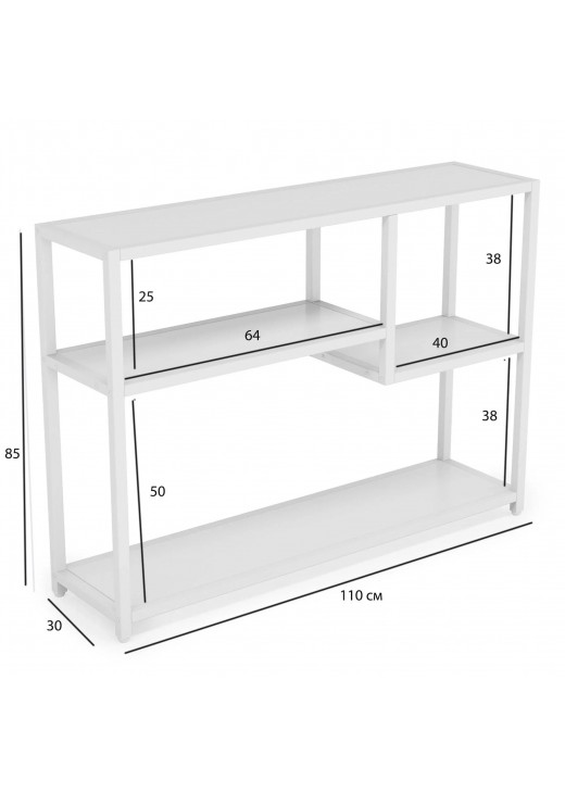 Стіл консольний у передпокої з полицями для зберігання