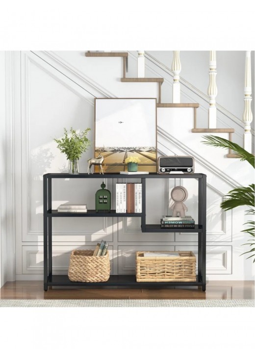 Консольний стіл у передпокої з полицями для зберігання Консольний стіл у передпокої з полицями для зберігання