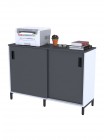 Тумба офісна розсувними дверима LS-1200-830 біла Loft design  MSMLOFT