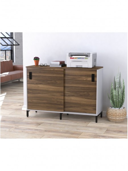 Тумба офісна розсувними дверима LS-1200-830 біла Loft design  MSMLOFT