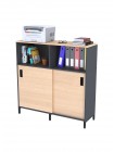 Тумба офісна з розсувними дверима LS-1200-1200 антрацит Loft design  MSMLOFT