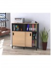 Тумба офісна з розсувними дверима LS-1200-1200 антрацит Loft design  MSMLOFT