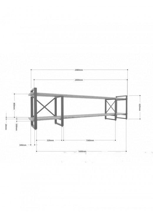Тумба під ТВ Айсберг 240 чорний/білий MSMLOFT