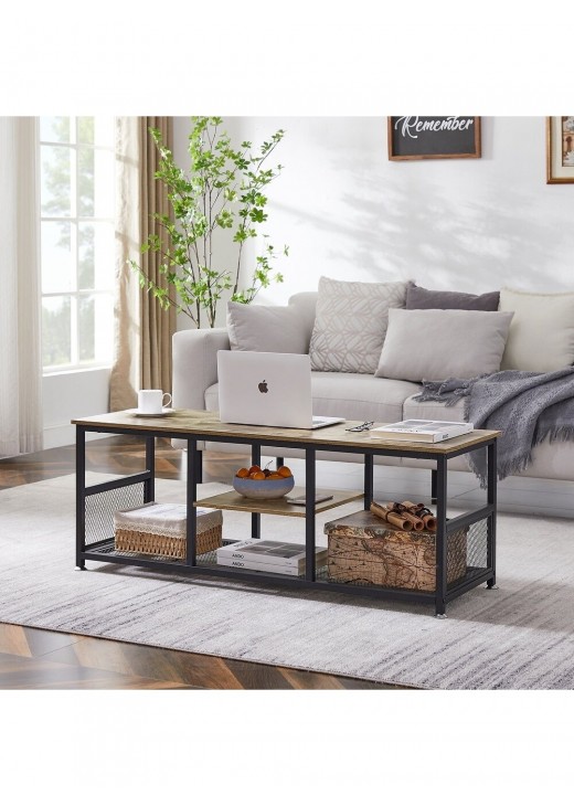 Підставка під телевізор VECELO з відкритими полицями