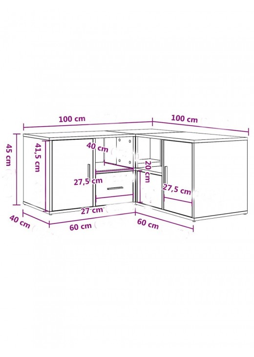 Тумба кутова , дуб сонома