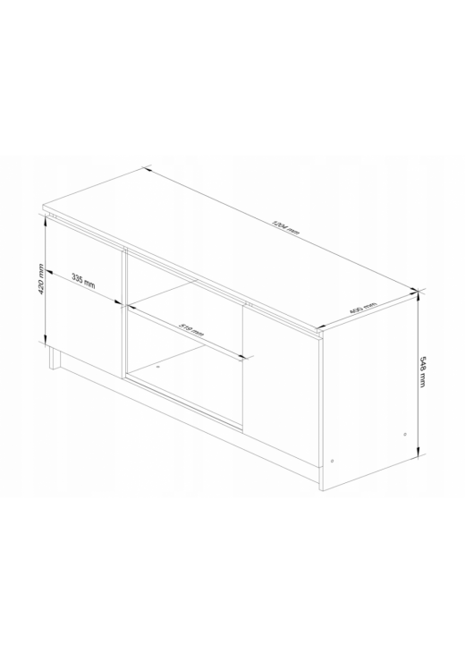Тумба під телевізор , 2 двері, 6 полиць , дуб сонома