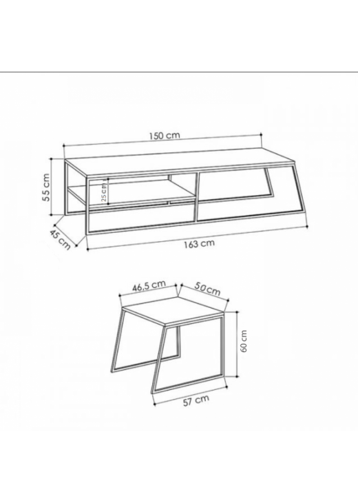 Тумба під телевізор у стилі MSMLOFT  +кавовий столик