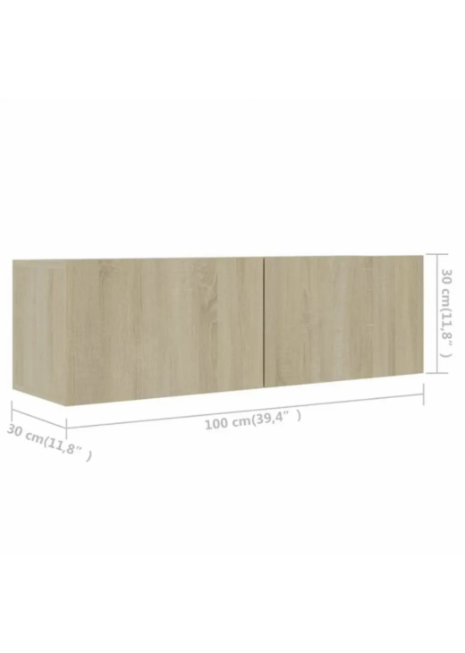 Тумба під телевізор, 3 частини, дуб сонома