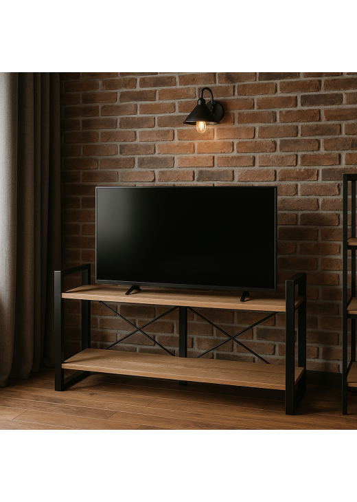 Тумба под ТВ Айсберг Лофт 120 черный/дуб сонома MSMLOFT Тумба под ТВ Айсберг Лофт 120 черный/дуб сонома MSMLOFT