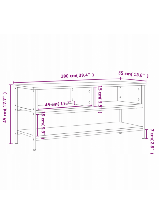 Тумба під телевізор, дуб Сонома, 100x35x45 см