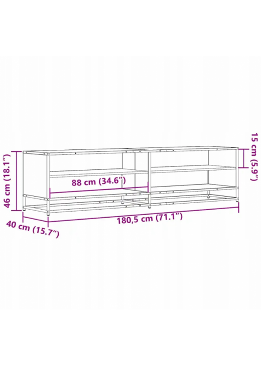 Тумба під телевізор, дуб сонома, 180,5x40x46 см Тумба під телевізор, дуб сонома, 180,5x40x46 см
