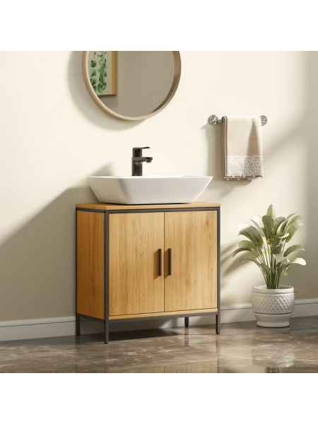 Підставка під раковину, шафка з 2 дверцятами, 60x30x60 см