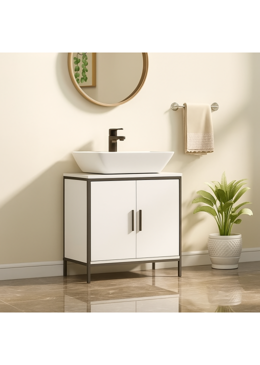 Підставка під раковину, шафка з 2 дверцятами, 60x30x60 см