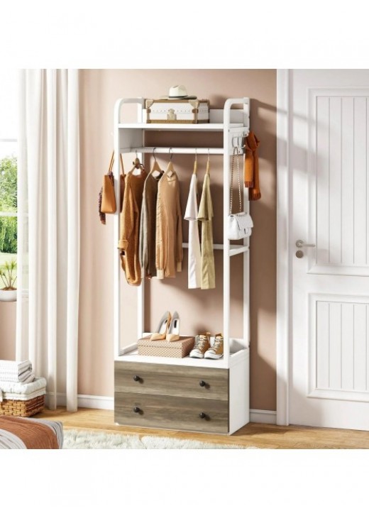 Вішалка для одягу з шухлядами