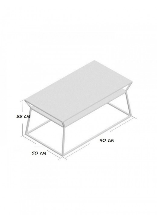 Журнальний столик у стилі MSMLOFT із полицею